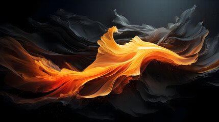 Abstract Orange and Gray Swirling Texture, Digital Art with Flowing Background