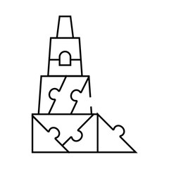 3d constructor and puzzle toy line icon vector. 3d constructor and puzzle toy sign. isolated contour symbol black illustration