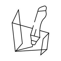 3d pen toy line icon vector. 3d pen toy sign. isolated contour symbol black illustration