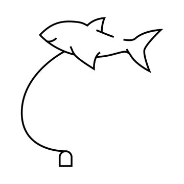 recommend clip art: flying fish toy line icon vector. flying fish toy sign. isolated contour symbol black illustration