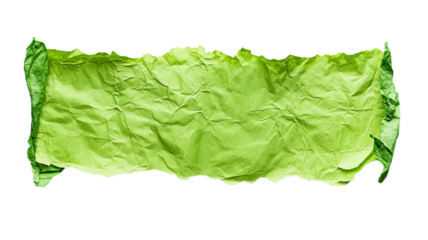 Green adhesive paper isolated on transparent background