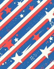 Obraz premium vector design Flag Design with Blue Background, Red and White Stripes, and Central Stars