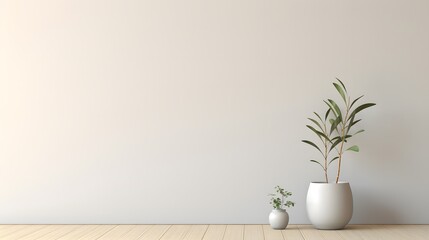 Simple and Elegant Wall Decor with a Small Potted Plant