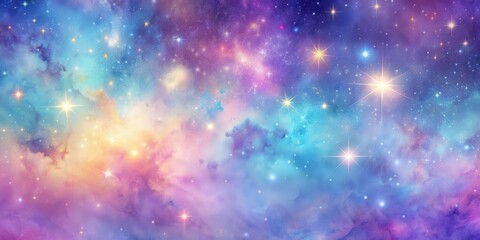 Obraz premium Pastel pale galaxy and stars spiritual background, galaxy, stars, pastel, pale, spiritual, mystical, ethereal, dreamy