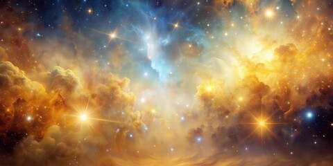 Fototapeta premium Abstract pastel pale golden galaxy nebula background, galaxy, nebula, space, abstract, cosmic, pastel, pale, golden