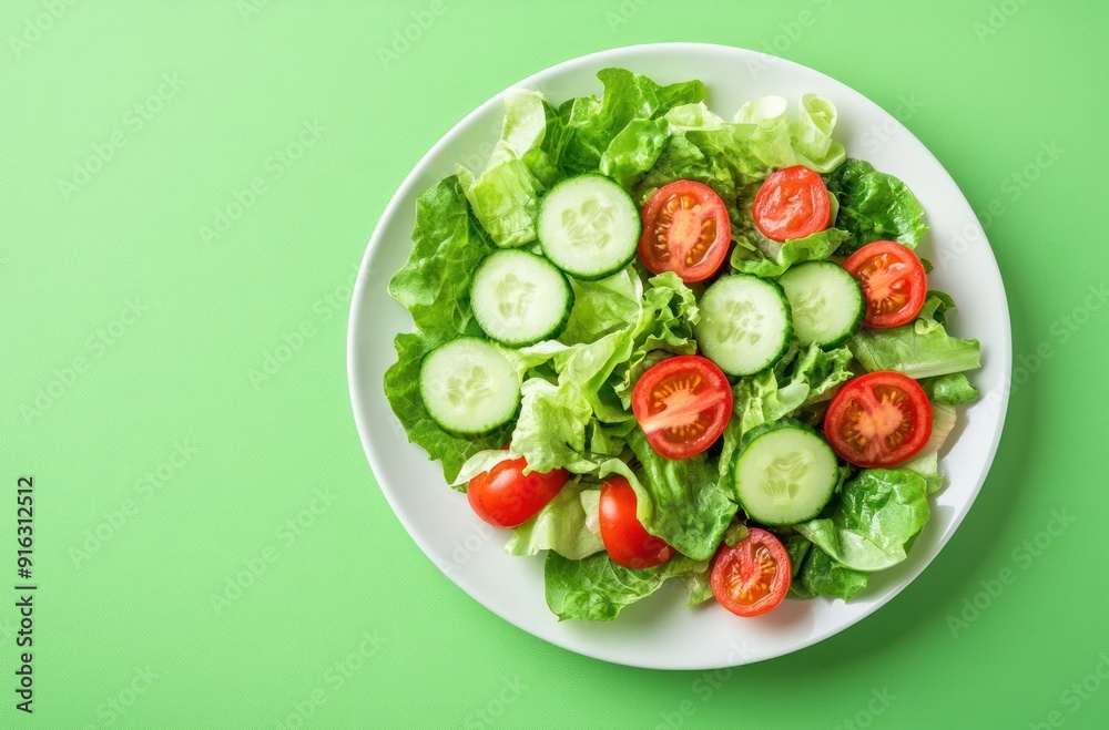 Canvas Prints Fresh Salad with Tomatoes and Cucumbers