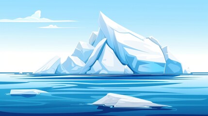 Stunning aerial shot of icebergs drifting in the Arctic, showcasing vibrant colors and whimsical textures in a modern design.