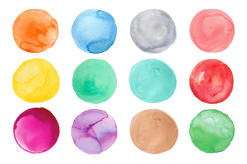 Watercolor circle shape texture elements for design, Poster, Brochure, Printing, Advertisement PNG