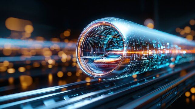 Hologram of a hyperloop transport system
