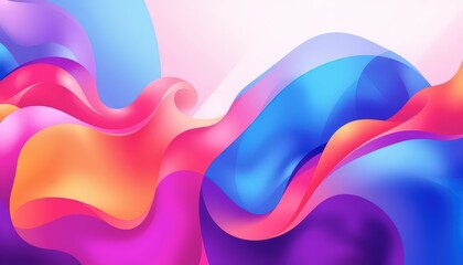 Abstract Colorful Background With Wavy Shapes.
