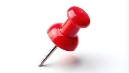 Vibrant red pin isolated on white background, Vibrant, red, pin, isolated, white, background, office supplies, stationary, object