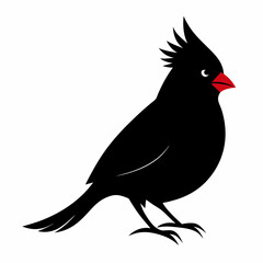 Cardinal head isolated on white background, Cardinal vector illustration, bird on a branch vector art, Cardinal silhouette, bird vector icon, bird on a branch line art, eps, Animal cartoon