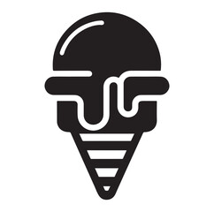 Ice cream silhouette  vector illustration sweet dessert outline.