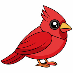 Cardinal head isolated on white background, Cardinal vector illustration, bird on a branch vector art, Cardinal silhouette, bird vector icon, bird on a branch line art, eps, Animal cartoon