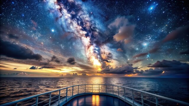 Night sky journey navigating stars with unexpected weather conditions, night sky, journey, stars, navigation, weather