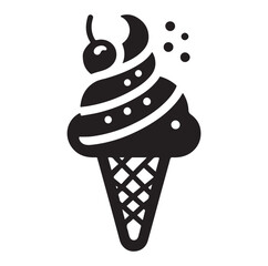 Ice cream silhouette  vector illustration sweet dessert outline.