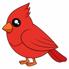 Cardinal head isolated on white background, Cardinal vector illustration, bird on a branch vector art, Cardinal silhouette, bird vector icon, bird on a branch line art, eps, Animal cartoon