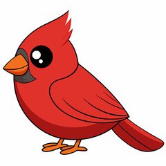 Cardinal head isolated on white background, Cardinal vector illustration, bird on a branch vector art, Cardinal silhouette, bird vector icon, bird on a branch line art, eps, Animal cartoon