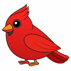Cardinal head isolated on white background, Cardinal vector illustration, bird on a branch vector art, Cardinal silhouette, bird vector icon, bird on a branch line art, eps, Animal cartoon