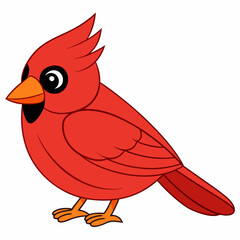 Cardinal head isolated on white background, Cardinal vector illustration, bird on a branch vector art, Cardinal silhouette, bird vector icon, bird on a branch line art, eps, Animal cartoon