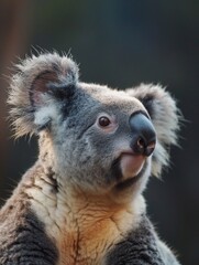 Obraz premium Adorable Koala Close-Up: Cute Wildlife Portrait for Nature and Conservation Themes