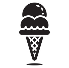 Ice cream silhouette  vector illustration sweet dessert outline.
