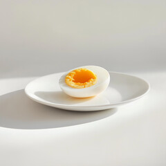 A perfectly peeled boiled egg with its smooth surface intact