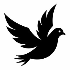 Dove of peace isolated on white background, dove vector illustration, bird on a branch vector art, dove silhouette, bird vector icon, bird on a branch line art, eps, dove on a branch cartoon