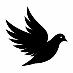 Dove of peace isolated on white background, dove vector illustration, bird on a branch vector art, dove silhouette, bird vector icon, bird on a branch line art, eps, dove on a branch cartoon