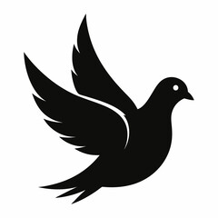Dove of peace isolated on white background, dove vector illustration, bird on a branch vector art, dove silhouette, bird vector icon, bird on a branch line art, eps, dove on a branch cartoon