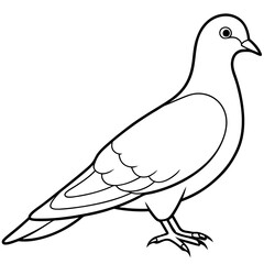 Dove of peace isolated on white background, dove vector illustration, bird on a branch vector art, dove silhouette, bird vector icon, bird on a branch line art, eps, dove on a branch cartoon