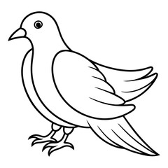 Dove of peace isolated on white background, dove vector illustration, bird on a branch vector art, dove silhouette, bird vector icon, bird on a branch line art, eps, dove on a branch cartoon
