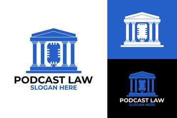 Court Law Podcast Logo Design