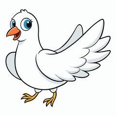 Fototapeta premium Dove of peace isolated on white background, dove vector illustration, bird on a branch vector art, dove silhouette, bird vector icon, bird on a branch line art, eps, dove on a branch cartoon