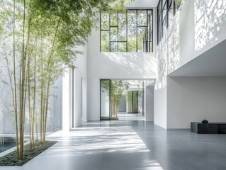 Minimalist Interior Design with Bamboo Garden