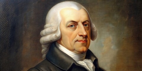Portrait of Adam Smith, Scottish economist and philosopher from the 18th century, Adam Smith, Scottish, economist