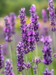 Obraz premium Vibrant Lavender Fields in Bloom: Nature's Serenity and Aromatic Beauty