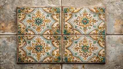 Old ceramic tile with cement texture, perfect for adding a rustic touch to any space, cement, concrete, stone, mosaic