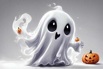 Obraz premium jack o lantern, Halloween festival cute atmosphere, Halloween Festival Cute little ghost