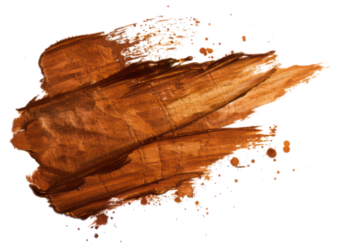 abstract bronze color grungy texture on transparent background