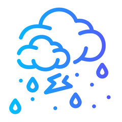 rainy Line Gradient Icon