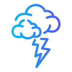 thunder storm Line Gradient Icon