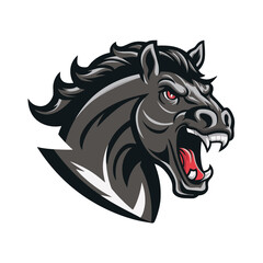 Obraz premium dark horse illustration design character icon