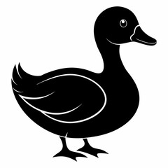 Duck isolated on white background, duck vector illustration, bird on a branch vector art, duck silhouette, bird vector icon, bird on a branch line art, eps, duck on a branch cartoon