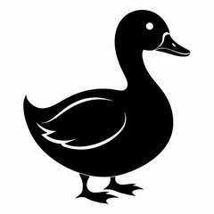 Duck isolated on white background, duck vector illustration, bird on a branch vector art, duck silhouette, bird vector icon, bird on a branch line art, eps, duck on a branch cartoon