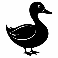 Duck isolated on white background, duck vector illustration, bird on a branch vector art, duck silhouette, bird vector icon, bird on a branch line art, eps, duck on a branch cartoon