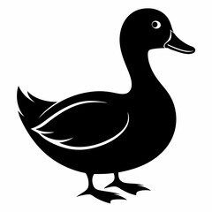 Duck isolated on white background, duck vector illustration, bird on a branch vector art, duck silhouette, bird vector icon, bird on a branch line art, eps, duck on a branch cartoon