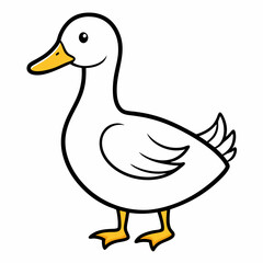 Duck isolated on white background, duck vector illustration, bird on a branch vector art, duck silhouette, bird vector icon, bird on a branch line art, eps, duck on a branch cartoon