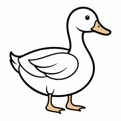 Duck isolated on white background, duck vector illustration, bird on a branch vector art, duck silhouette, bird vector icon, bird on a branch line art, eps, duck on a branch cartoon