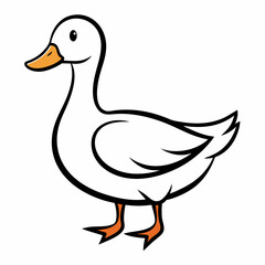 Duck isolated on white background, duck vector illustration, bird on a branch vector art, duck silhouette, bird vector icon, bird on a branch line art, eps, duck on a branch cartoon